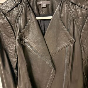 Vince Dark Leather Jacket for Women